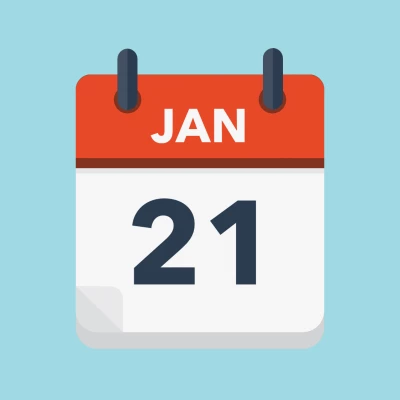 Calendar icon showing 21st January