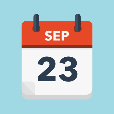 Calendar icon showing 23rd September